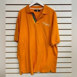 Coogi Shirt Mens XXL Orange Polo Short Sleeve HipHop Urban Streetwear 90s Y2K‎